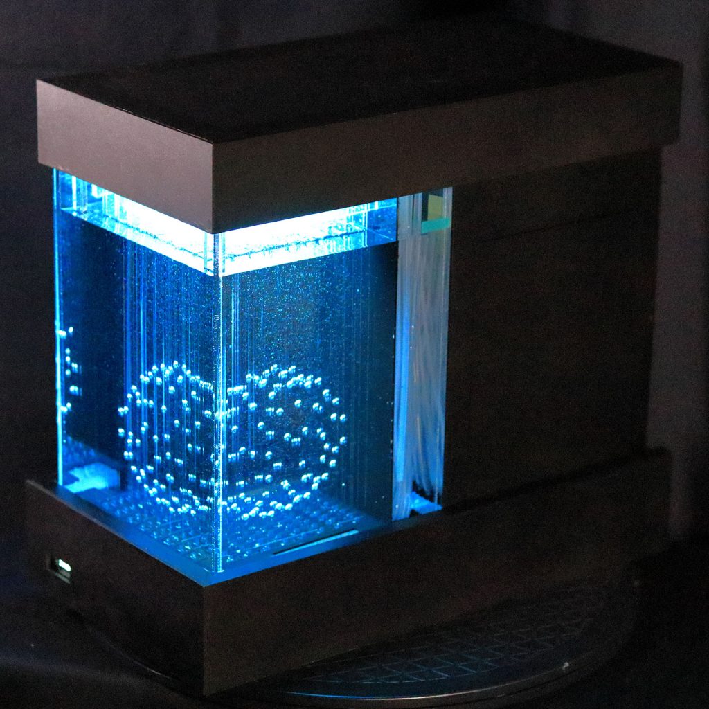 Glowing Air-Bubble 3D display